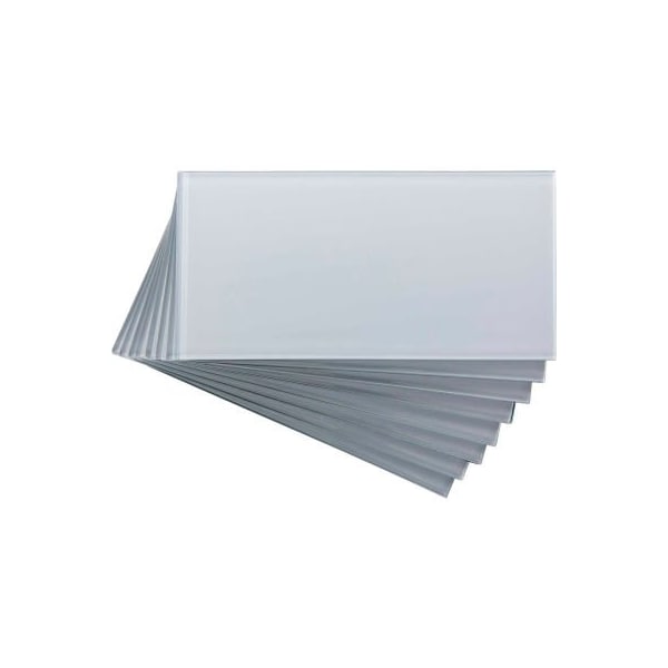 Acoustic Ceiling Products Aspect 3in X 6in Peel & Stick Glass Decorative Wall Tile in Frost, 8 Pack - A50-63 - main